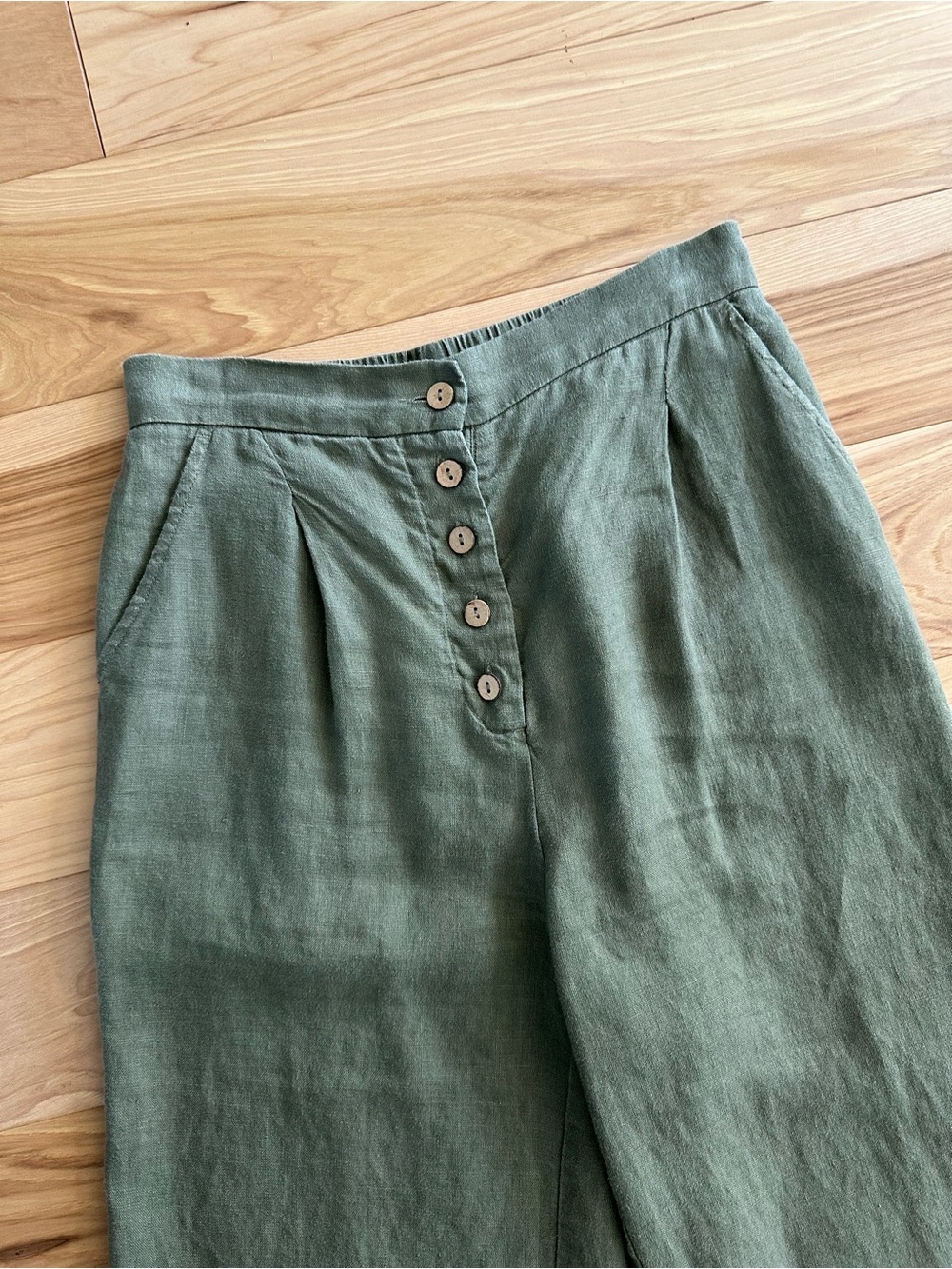 Lintico Grae Cove Trousers - Teal & Olive Linen Pants - Set of Two - Size Small - Picture 7 of 11